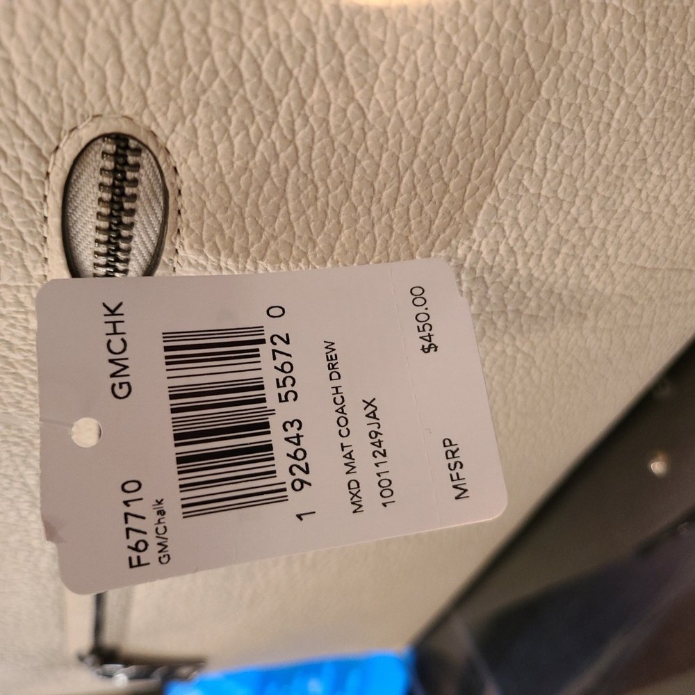 Coach Drew white snakeskin bag 67710 - Picture 6 of 7